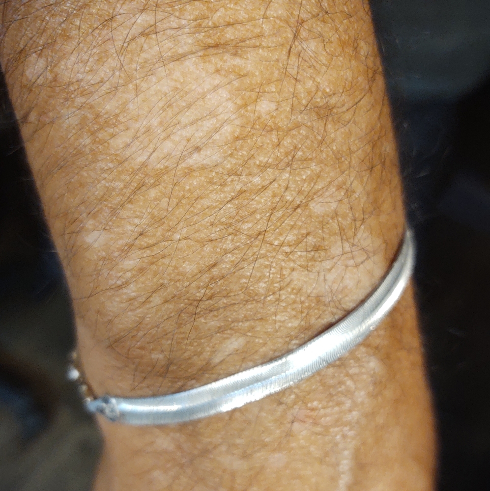 Men's Vintage 925 made in Italy herringbone bracelet 8"